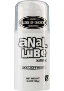 Anal Lube Natural Airless Pump 3.4oz packaging front view.