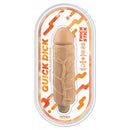 Thick Stick Quick Dick Vibrating Flex Dildo 5 inches Vanilla packaging with product design and details.