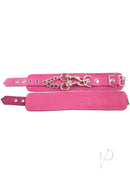 Rouge Plain Leather Adjustable Wrist Cuffs Pink featuring soft leather and durable restraint design