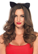 Velvet Black Cat Ears Os-0