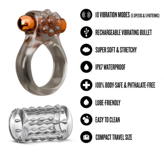 cheap vibrating eggs 10 Speed Vibrating Penis Ring Tongue Bullet Vibrator Cock Ring main image 1