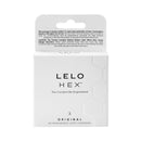 LELO HEX Original Lubricated Latex Condoms 3 Pack packaging featuring innovative hexagonal design