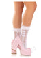 Lace Ruffle Anklet Bow Heart Os Wht-0