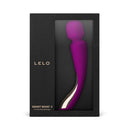 LELO SMART WAND 2 Medium Rechargeable Wand Vibrator Deep Rose in elegant packaging.