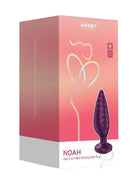 Noah App Controlled Rotating Butt Plug Purple Honey Play Box packaging with a stylish design and swirled shaft.