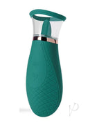 Scioness Sucking and Licking Clitoral Stimulator Green, featuring ergonomic design and powerful suction for ultimate pleasure.