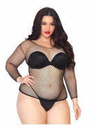 Spandex Long Sleeve Net Shirt 1x2x Blk-0