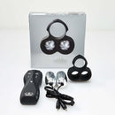 Hot Octopuss Jett Remote Controlled Penis Vibrator Black with remote and accessories on display.