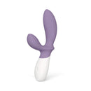 LELO Loki Wave 2 Dual Stimulation Prostate Vibrator Violet displayed against a white background.