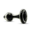 Crystal Delights Sparkle Plug Black elegant glass pleasure toy with a black gem, handcrafted for luxury and artistry.