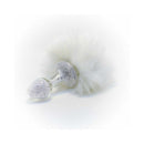 Crystal Delights Magnetic Sparkle Bunny Tail Plug White showcasing handcrafted design with shimmering details and fluffy tail.