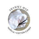 Relaxing Massage and Body Oil Skinny Dip 2 Oz with vanilla and cotton candy fragrance.