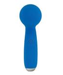 Petites Lil Exclaim Mini Wand Vibrator Blue, compact and powerful silicone pleasure toy.