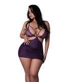 CHEMISE & THONG SET PLUM 2XL-0