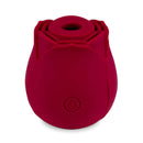 Loe The Rose Premium Suction Clitoral Stimulator in red, designed for intimate pleasure and gentle caresses.