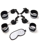 Fifty Shades of Grey Bed Restraints Kit with soft satin cuffs and eye mask for comfortable bondage play