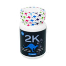 Kangaroo 2K Blue Mega 3000 Vitality and Stamina supplement bottle, 12 count, boosts energy and stamina.