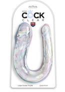King Cock® 18" Double Trouble Dildo - Clear, Flexible, Realistic Double-Ended Toy in Packaging