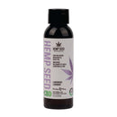 Relaxing Massage and Body Oil Lavender 2 Oz in a sleek bottle, infused with CBD and lavender for a soothing experience.