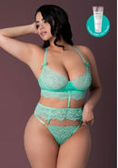 CARIBBEAN CRUSH LONGLINE BRA & PANTY AQUA 2XL-0