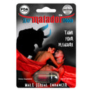 Sexy Matador 17000 male herbal supplement packaging with capsule, designed for stamina and vitality in men.