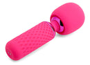 Sensuelle Nubii Harlow Wand Massager with multi-play attachment in pink featuring textured grip handle and flexible head.