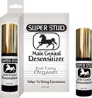 Super Stud Male Genital Desensitizer Spray product image with packaging, designed to help delay ejaculation and enhance performance.