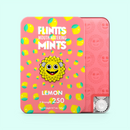 Flintts Mouth Watering Mints 2 Pack Lemon flavor, F-Strength 250, vibrant packaging with fun graphics and lemon design.