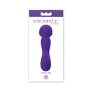 Sincerely Wand Vibe Purple by Sportsheets in packaging | Rechargeable 10-Function G-spot and clitoral vibrator