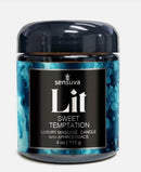LIT SWEET TEMPTATION LUXURY MASSAGE CANDLE 4 OZ VANILLA SUGAR SWEET PEA-0