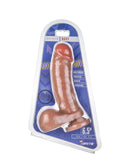 Major Dick Navy Caramel 6.5" dildo with suction cup base in packaging