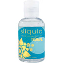 Sliquid Natural Intimate Lubricant Tsunami 4.2 Oz bottle with blue label and sunflower design.