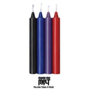 9'S Make Me Melt Candle Pastellines - Erotic Wax Play Candles for BDSM in black, blue, purple, and red from Icon Brands