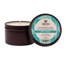 Hemp Seed 3 in 1 Massage Candle Body Surfing 6 Oz in black tin with lid, designed for self-care and relaxation.