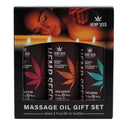 Hemp Seed Massage and Body Oil Trio Gift Set Summer featuring three aromatic oils in stylish packaging.