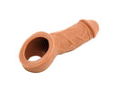 Vixen Creations Holster Caramel PPA Penis Extension in soft, supple platinum silicone, designed with a hollow shape for comfort and functionality