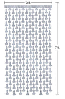 Silver metallic foil curtain with disco penis design, 3x7 feet, perfect for bachelorette party backdrops or entrances.