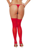 Dream Girl Lingerie Thigh High Sheer Red OS Queen Moulin at $3.99
