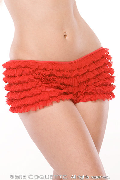 Coquette Lingerie RUFFLE SHORTS W/BACK BOW RED O/S at $10.99