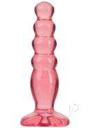 Doc Johnson's Crystal Jellies 5" Anal Delight Pink with bubbled design, soft and flexible for gentle and pleasurable anal play.