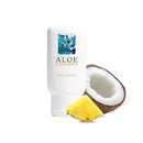 Aloe Cadabra Pina Colada organic lubricant bottle with pineapple and coconut, ideal for natural personal care.