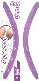 Lavender purple 18-inch flexible waterproof double dong for simultaneous pleasure, made with high-quality phthalate-free TPE.
