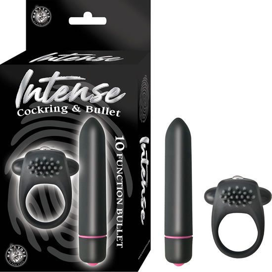 Nasstoys Intense Cock Ring and Bullet Vibrator Black at $19.99