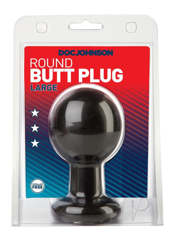 Round Butt Plug Large Black-0