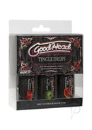 GoodHead Tingle Drops set in packaging, featuring three delicious flavors for enhanced oral pleasure.