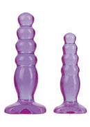 Purple Crystal Jellies Anal Trainer Kit featuring two beginner-friendly sizes for comfortable anal exploration.