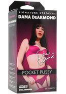 Packaging of Dana DeArmond UR3 Pocket Pussy Signature Stroker by Doc Johnson featuring realistic ULTRASKYN material.