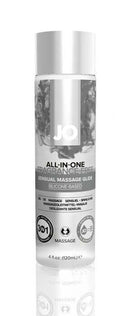 JO All-in-One Fragrance-Free Sensual Massage Glide Oil, 4 Oz, Silicone-Based Personal Lubricant for Relaxing Massage and Intimacy