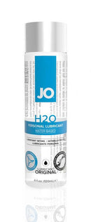 System JO H2O Personal Lubricant 4 oz bottle, water-based, silky-smooth, latex-safe, fragrance-free for ultimate comfort and pleasure.