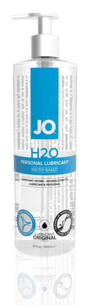 System JO H2O Personal Lubricant 16 oz bottle - silky smooth, water-based formula for lasting pleasure, latex safe, fragrance-free.